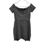 1. State Revolve  Striped Off Shoulder Dress‎ Bodycon Mini Short Sleeve Party Sz M Photo 2