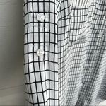 EXPRESS  Womens Shirt White Black Grid Print Portofino Slim Fit Long Sleeve Small Photo 7