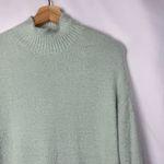 Forever 21 Mint Green Fuzzy Eyelash Knit Turtleneck Sweater Dress M Photo 2