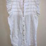 Flutter Sleeve Eyelet Lace Blouse Vintage White Size M Photo 1