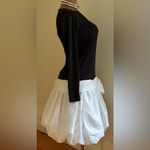 Gilberti Black & White Bubble Vintage 1980’s MIDI Dress Bow & Drop Waist Sz 10 Photo 2