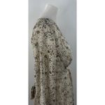 Japna  Beige Floral Metallic Ruffle Tiered Long Sleeve V-Neck Mini Dress Size M Photo 1