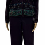 Vintage Koret Wool Blend Purple Cardigan and Pants Set Petite 4 Size 4P Photo 0
