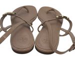 Tory Burch  Sling Beige Sandals Gold Logo‎ Medallion Size Women's  9 M Photo 4