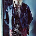 Urban Outfitters NWT BDG Pattie Black Faux Leather Moto Jacket Red Interior Photo 5