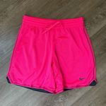 Nike  Dri Fit Drawstring Pull On Shorts Hot Pink High Rise ~ 7in Inseam Size S Photo 6