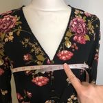 Xhilaration NWOT Black Floral Button Front Long Sleeve Dress Photo 4