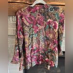 Soft Surroundings  Open Front Kimono Floral Sequin Beaded Jacket Topper PXS EUC Photo 10