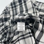 Loft  ANN TAYLOR Top Peplum Plaid Blouson Henley B&W Business Casual Size Small Photo 9