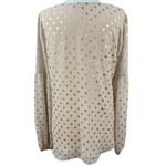 Lavender Brown NEW  Metallic Dots Blouse Women S Sheer Nude Long Sleeve Boho Top Photo 2
