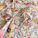 Ganni Ditsy Floral Ruffle Front Blouse Sheer Button Up Top Size M / L Photo 6