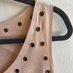 Moda Tesoro Dress Pink Sand Faux Suede w/Grommets Sleeveless Mini Dress Sz M NWT Photo 4