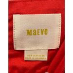 Anthropologie MAEVE Red Bo Scalloped Buttons Back Top Photo 3