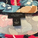 Ann Taylor  Factory colorful red and blue floral top with short puff sleeves S Photo 7