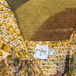 Princess Polly  Kaori Mini Dress Floral Print Mustard Yellow Cap Sleeves Size 0 Photo 2