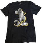 Disney Mickey Mouse Black Graphic T Shirt Checkered Ears Womens Small Photo 0