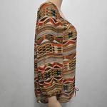 Speechless  Boho Drawstring Blouse 1X – Multicolor Tribal Print Peasant Top Photo 3
