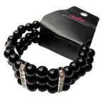 Paparazzi  Stretchy Beaded Rhinestone Put on Your Glam Face Bracelet Black White Photo 0