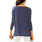 Lilly Pulitzer Navy Stripe Coolmax Elba Sweater With Tassels Photo 5