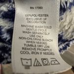 Ellen Tracy {S} Tracy Ellen Navy White Plush Tie Robe Photo 7