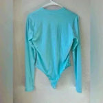 Pretty Little Thing PrettyLittleThings Women’s Blue Plunge Soft Feel Bodysuit Size L Photo 2