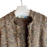 Anthropologie Sparrow Linen Wool Blend Fringe Boho Cardigan Size‎ XS Brown Photo 1