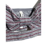 Charlotte Russe Bralette M Gray Striped Faux Bowtie Festival Flirty Summer NWT Photo 1