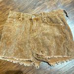 POL Corduroy Brown Frayed Hem Shorts Photo 2