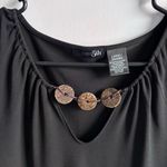 East 5th  size L Black Short Sleeve Top with Brown Accents Photo 2