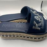 Karl Lagerfeld  Denim Navy Slide Sandals 5.5 Photo 2