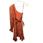 BCBGMAXAZRIA Floral Jacquard One Shoulder Mini Evening Dress Ginger Size 2 NWT Photo 4