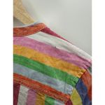 J.Crew  Dress Women XS Multi-Color Stripe Short Sleeve Split V-Neck Side Zip Photo 2