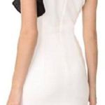 Black Halo Pabla Color Block Mock Neck White Sheath Dress Black Ruffle Size 8 Photo 1