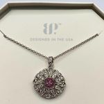 Bomb Party Necklace RBP4368 “A Mirrored Gaze” Cubic Zirconia on Rhodium NWT Silver Photo 1