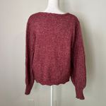 Frye berry red knit v-neck long sleeve sweater size L Photo 4