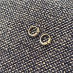 Yellow gold Huggies with rhinestones and a blue star Photo 2