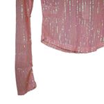Free People Womens S Unapologetic Sequin Long Sleeve Top in Peach NEW Photo 8