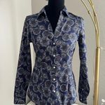 Jones New York Womens Long Sleeve Y-Neck Button Front Cotton Shirt Size XS Photo 3