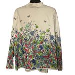 Bedford Fair Women’s Jacket Size 18W Zip High Collar White Floral Butterfly Photo 1