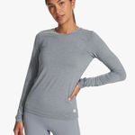 Vuori Long Sleeve Lux Crew Tee in Flint Heather MEASUREMENTS Photo 0