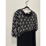 Laurence Kazar 1980s Lawrence Kazar New York Black Silk Beaded Evening Gown 3X Photo 14