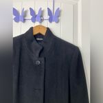 EUC Vintage Cinzia‎ Rocca women’s Italy solid black wool cashmere button coat 4 Photo 2