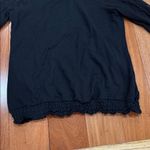 Nanette Lepore Black Mesh Sleeve Cold Shoulder Blouse size L Photo 3