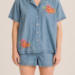 Vintage Resortwear Size Large Denim Chambray Beach Hut Button Down Photo 0
