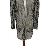 Sophie Chang Sheer Cardigan Large Embroidered Lace Boho Festival Black Photo 2