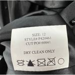 Allen Schwartz ABS Dress Womens 12 Black One Shoulder Blouson Jeweled Dark Fairy Photo 15