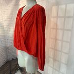 Free People  Long Sleeve wrap high low Top Size Small Photo 5