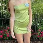 Beginning Boutique Green Satin Dress Photo 0