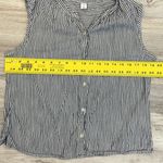 Old Navy Navy Blue & White Striped Sleeveless Button Down Women’s Shirt Small Photo 9