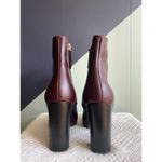 Lanvin NWOB Plum Leather Block Heel Ankle Boots Sz 37 Purple Photo 4